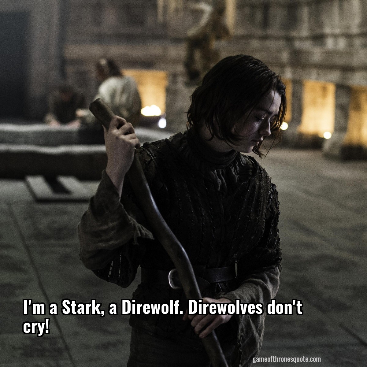 I'm a Stark, a Direwolf. Direwolves don't cry!