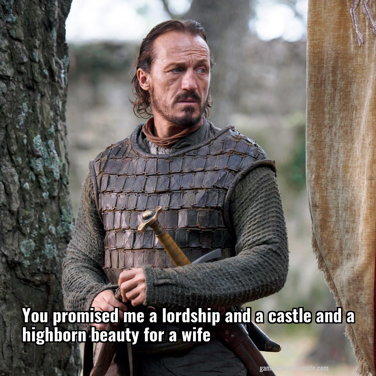 You promised me a lordship and a castle and a highborn beauty for a wife