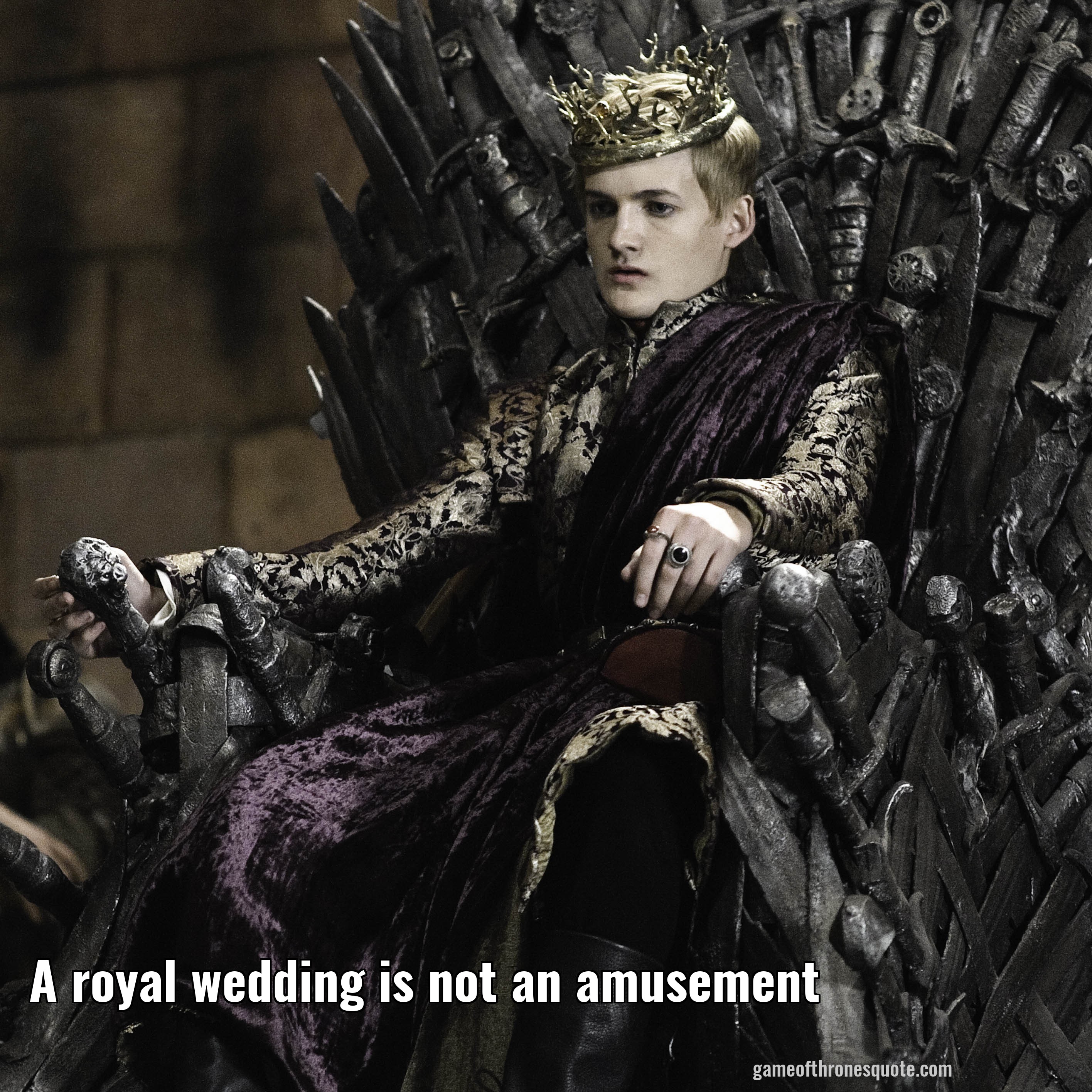 A royal wedding is not an amusement