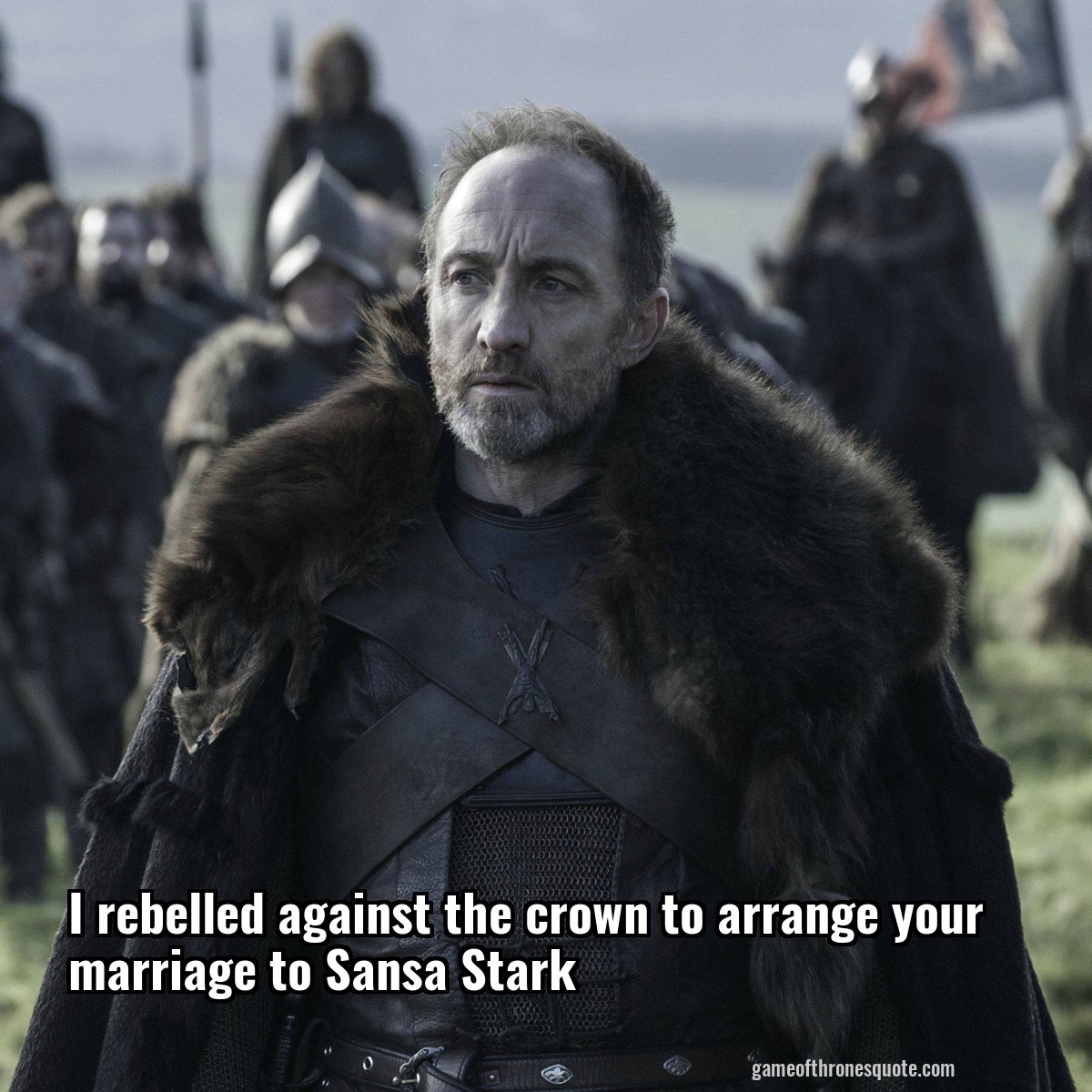 I rebelled against the crown to arrange your marriage to Sansa Stark