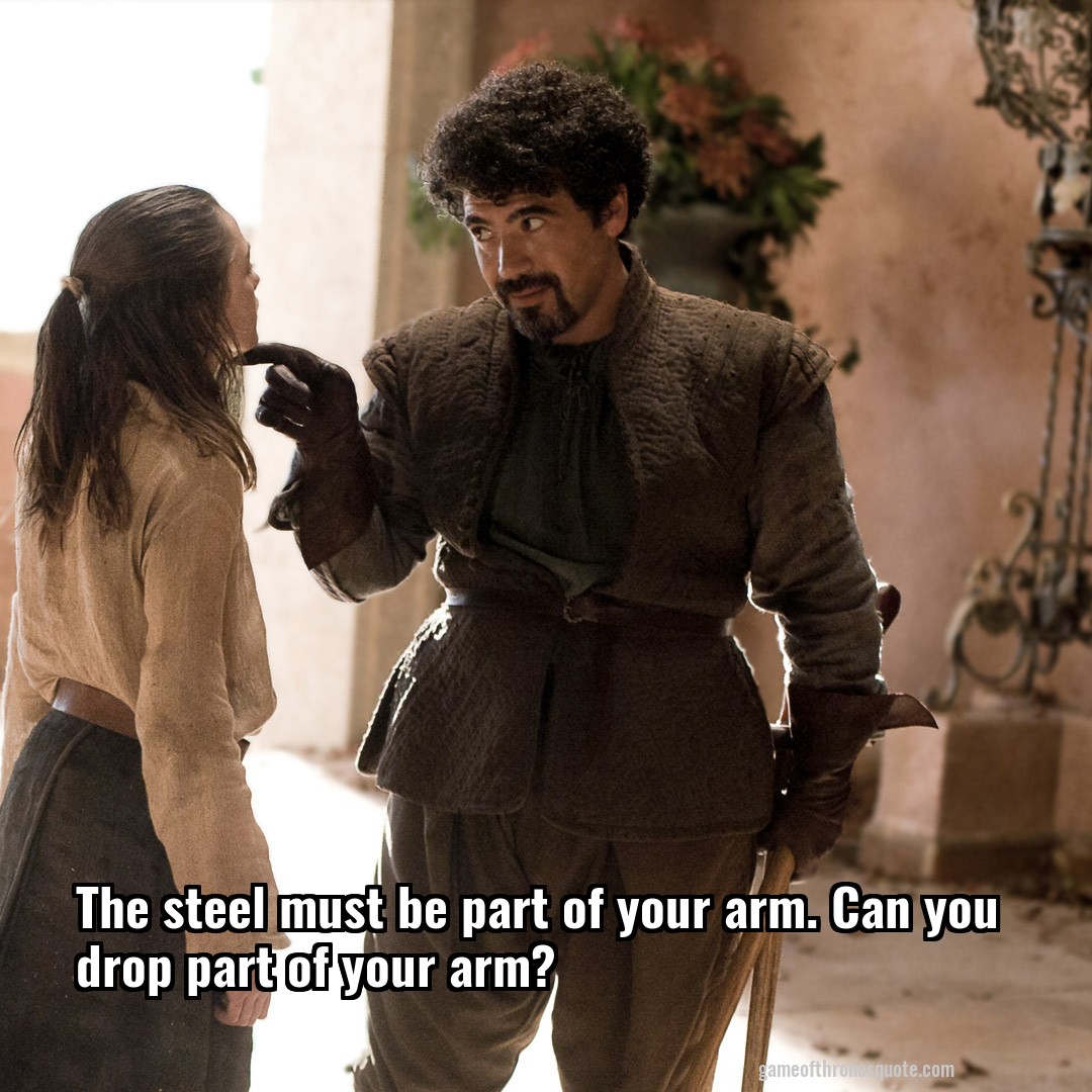 The steel must be part of your arm. Can you drop part of your arm?