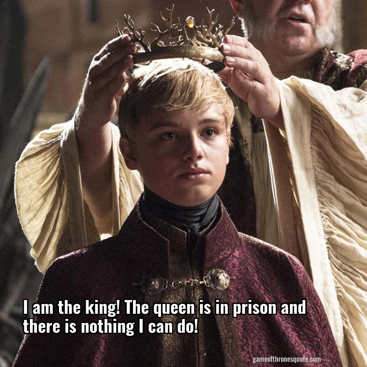 I am the king! The queen is in prison and there is nothing I can do!
