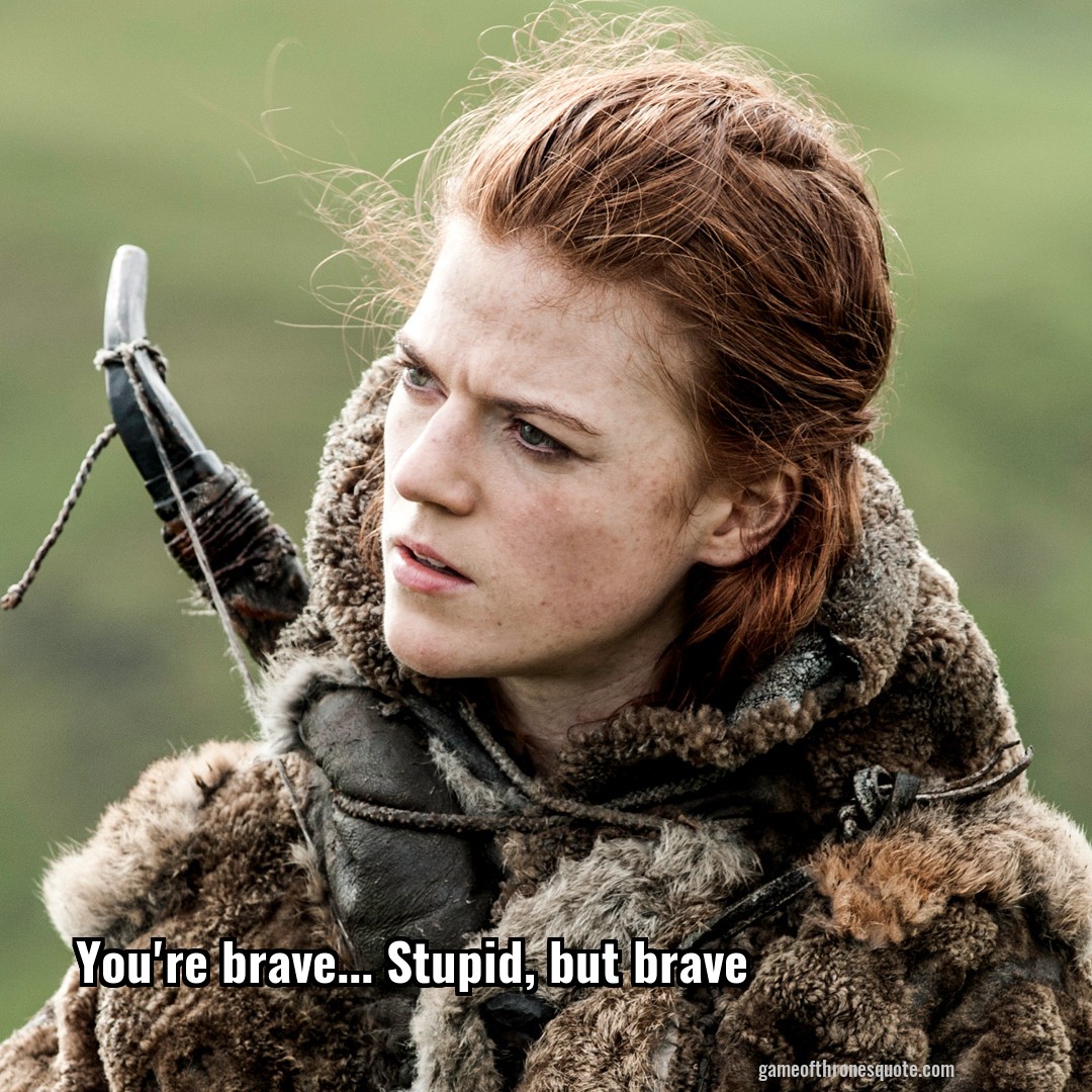 You're brave... Stupid, but brave